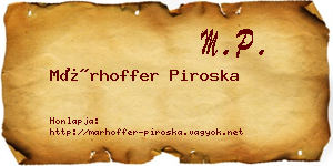 Márhoffer Piroska névjegykártya